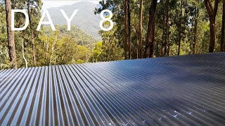 DAY 8: AFFORDABLE TINY HOME BUILD - roof battens \u0026 sheets