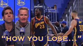 📺 “I saw Draymond’s answer…I actually agree w/ that”; “how you lose sometimes builds a foundation…”