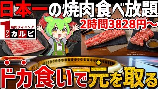 【2時間3828円～】日本一旨い焼肉食べ放題！？ワンカルビをドカ食いレビュー！【ずんだもん】