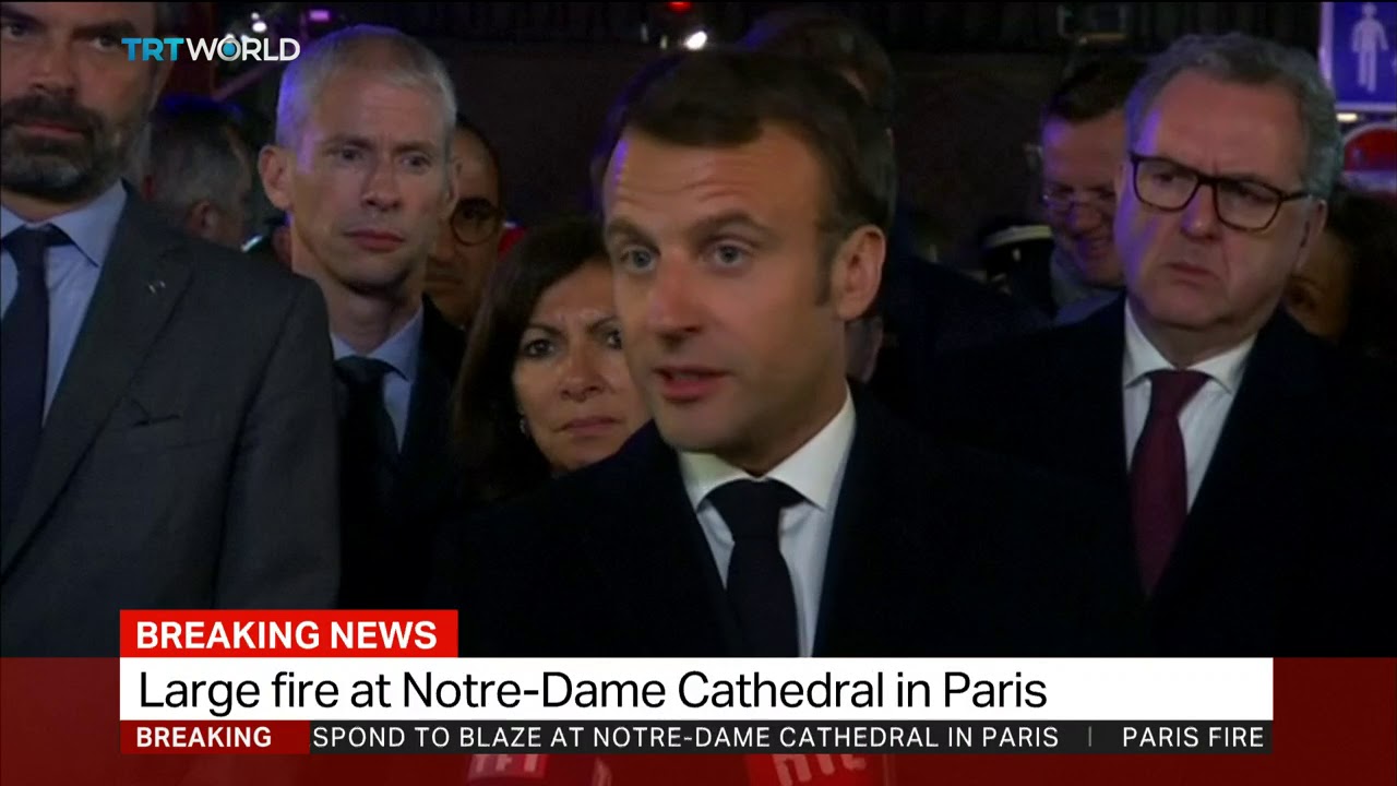 Macron Vows To Rebuild Notre-Dame After Devastating Fire - YouTube