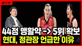 [배구IN] 여자배구 페퍼 저축은행 5위 확보! 테일러 이한비 44득점 맹활약! 현대건설 강성형 정관장 언급한 이유? #여자배구 #v리그 #프로배구 #정관장레드스파크스