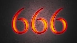 Number 666 shining on stone background, seamless looping, 4K | 1 HOUR screensaver #devil