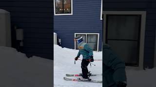 my backyard ski trail ⛷️ #skiingfails #skiing #sundayriver #skijump #parkskiing #backyard