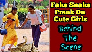 Fake Snake Prank On Cute Girls || Behind The Scene || Prank Shala Fun