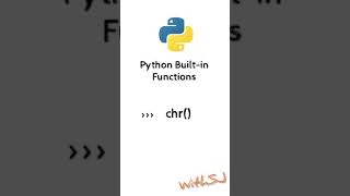 chr() Python3 Build in Function #shorts tutorial
