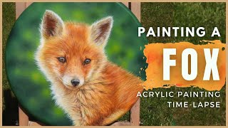 Painting a Fox  // Acrylic Painting Time-lapse