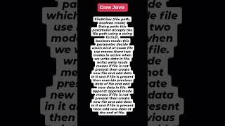 "Understanding FileWriter Constructor in Java: Write and Append Modes Explained Core Java Tutorial"