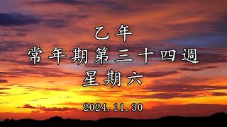 #陳神父默思日記 | 乙年常年期第三十四週 星期六 | 講者 : 陳新偉神父 2024.11.30