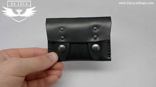 DaLuca Handmade Shell Cordovan Horizontal Snap Wallet - Black