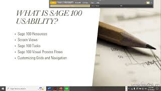 Sage 100 Usability Overview