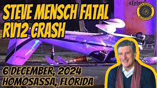 Steve Mensch RV-12iS Crash 6 Dec 2024