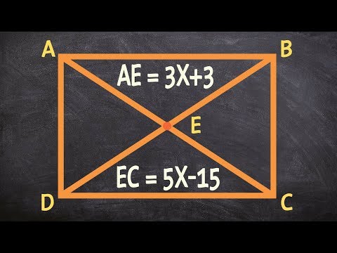 Find the missing value using the diagonals and properties of a rectangle Find the missing value using the diagonals and properties of a rectangle