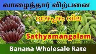 வாழைத்தார் மொத்த கொள்முதல் மண்டி | വാഴപ്പഴം വില | Banana Wholesale Mandi | Sathyamangalam Red Banana