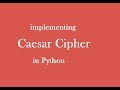 Caesar cipher Program in Python