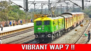 VIBRANT COLOURED WAP 7 with 4 DIFFERENT TRAINS | SHATABDI, DOUBLE DECKER, UDAY SUPERFAST