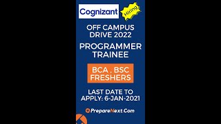 Cognizant Off Campus Drive 2022 | Freshers | IT Job | Engineering Job