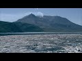 aerials of spirit lake near mount st. helens