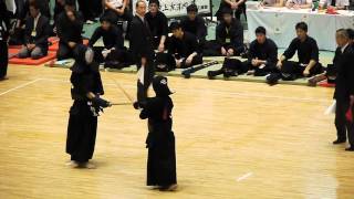 2012関東学生剣道優勝大会 ベスト１６ 五将 國士舘 村上 vs 早大 嘉数