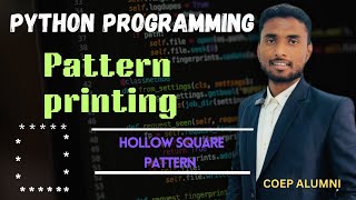 Python programming | Hollow Square Star Pattern |