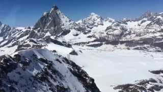 【スイス】 マッターホルン・グレッシャー・パラダイスへのロープウェイより　From a ropeway to Matterhorn glacier paradise　(2014.4)