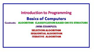Sequential, Selection, and Iterative Algorithms Explained | Algorithm Types and Examples
