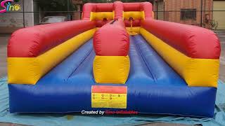 10m long kids N adults inflatable bungee run for indoor or outdoor 2 person interactive activities