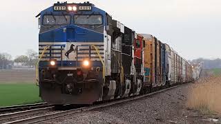 New Baden, Illinois. Norfolk Southern train meet: NS 219 East and the NS 168 West.  9 April 2024.