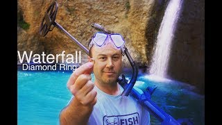 River Hunting Found Diamond Ring Diving Under the Waterfall Metal Detecting