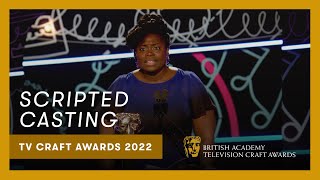 Aisha Bywaters calms herself down after her win for We Are Lady Parts | BAFTA TV Craft Awards 2022