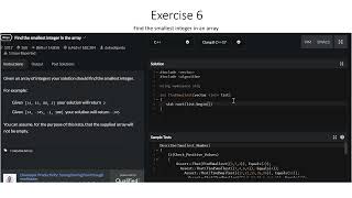 ex6: Find the smallest integer in an array C\C++ codewars 8kyu