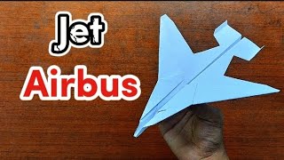 cara buat origami pesawat kertas jet airbush | How to make an origami Airbush jet paper airplane