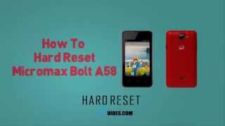 How to HArd Reset Micromax A58 and Pattern Lock Solution