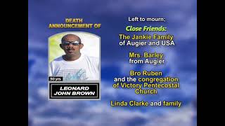 Leonard John Brown ~ Long Obituary