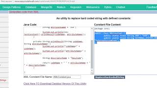 Hardcoded String Replacement In Java Code, Java Code Formater