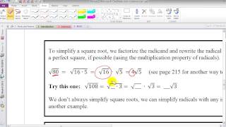 Roots 3 - Simplifying Radicals