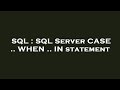 SQL : SQL Server CASE .. WHEN .. IN statement
