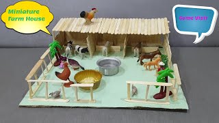 DIY Miniature Farm House || Easy Popsicle Stick Craft || How to make