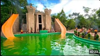 l spent 299Days Building 1Million Dollar villa House with Water Slide into Underground Swimming pool