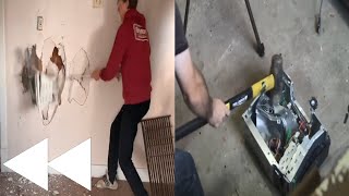 People destroying things (Compilation 2) in Reverse