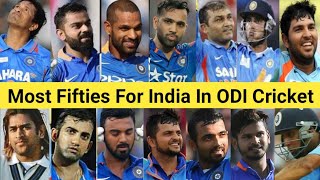 Most Fifties For India In ODI Cricket 🏏 Top 25 Batsman 🔥 #shorts #sachintendulkar #msdhoni