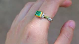 Early 17th Century Enameled Table Cut Emerald Ring, c. 1630, Jacobean Cheapside Hoard Era