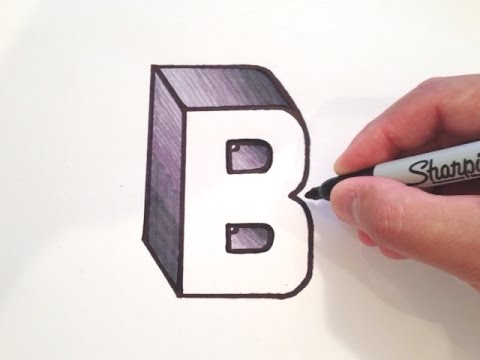 How To Draw The Letter B In 3D - YouTube