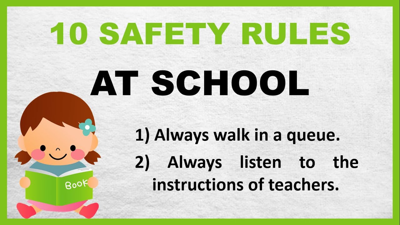 10 Safety Rules At School In English | Few Lines On Safety Rules At ...