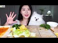 fume asmr 2.0 mukbang homemade lemon cream shrimp 🍋 spicy fire chicken noodles u0026 rice u0026 pollack roe