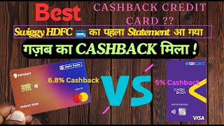 Best CashBack Credit Card 1st STATEMENT ANALYSIS - Swiggy HDFC Bank Credit 💳 #swiggy #hdfcbank #free