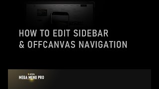 14 How to Edit Sidebar and Offcanvas Navigation