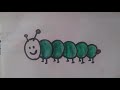 kids drawings എങ്ങിനെ കാറ്റർപില്ലർ വരക്കാം how to draw a caterpillar step by step tutorial.