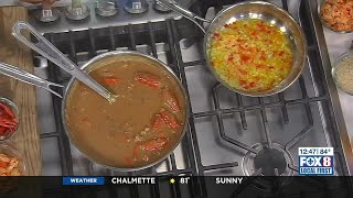 Making crawfish bisque