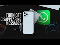 How to Turn Off Disappearing Messages on WhatsApp in iPhone (tutorial)