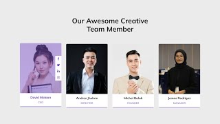 Team Section with HTML CSS Bootstrap | HTML CSS Bootstrap Team Member @raselcoder